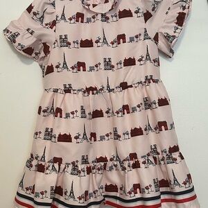Janie and Jack Pink Dress with Cityscape Design